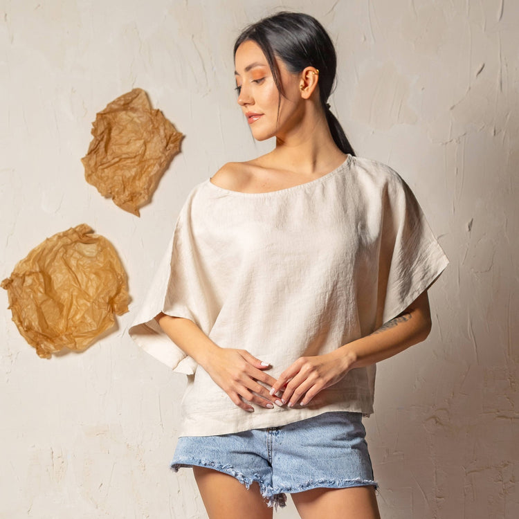Loomist Pure Linen Boatneck Top Tops Moa