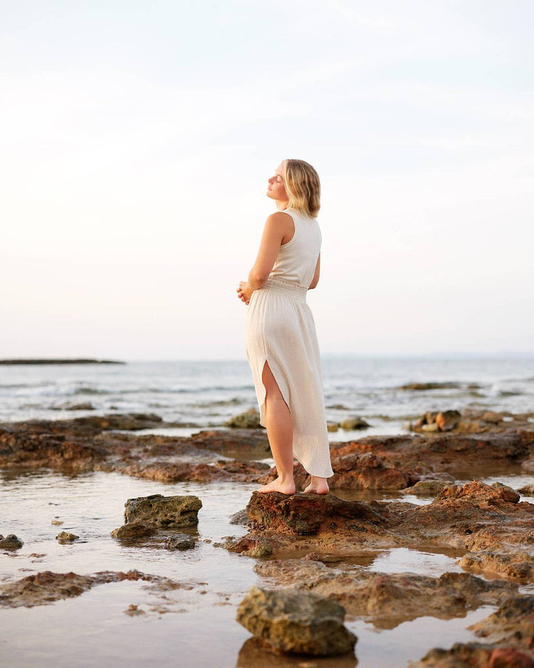 755 TAMARÍ Tank dress in soft organic cotton muslin & jersey CECILIA SÖRENSEN