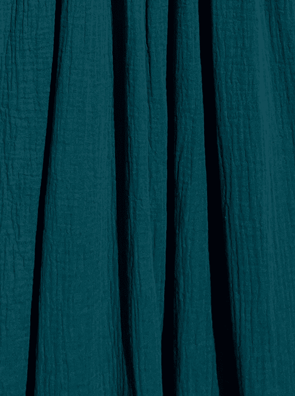 731 Magnolia Mini Dress Organic Cotton Muslin Dress CECILIA SÖRENSEN Petrol green One Size (S/M/L)