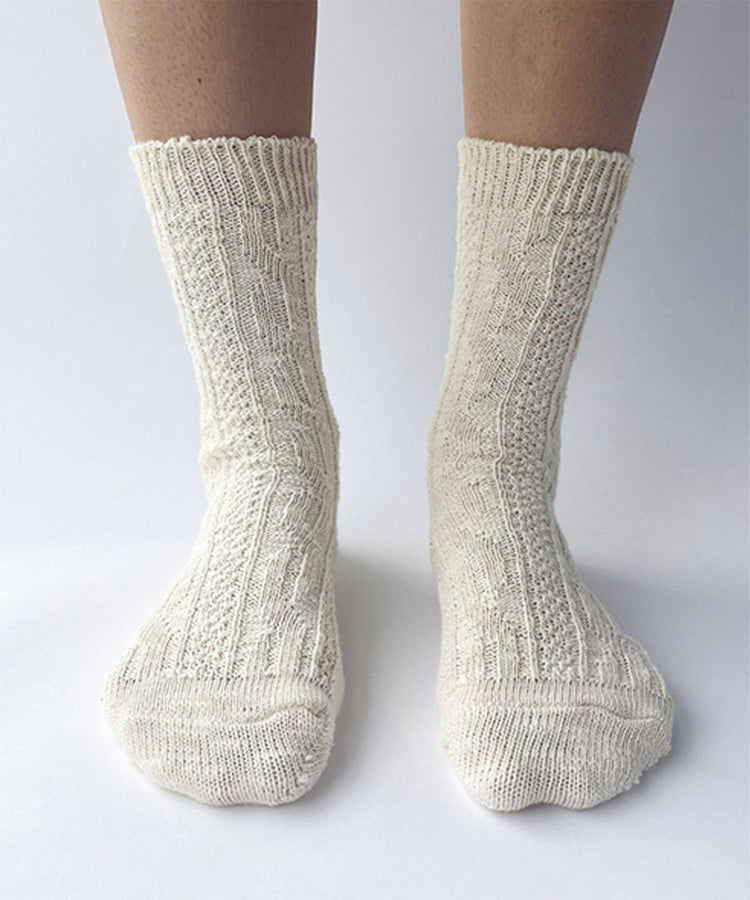 OKAYOK 100% Cotton Jenny Crew Socks OKAYOK S/M Natural