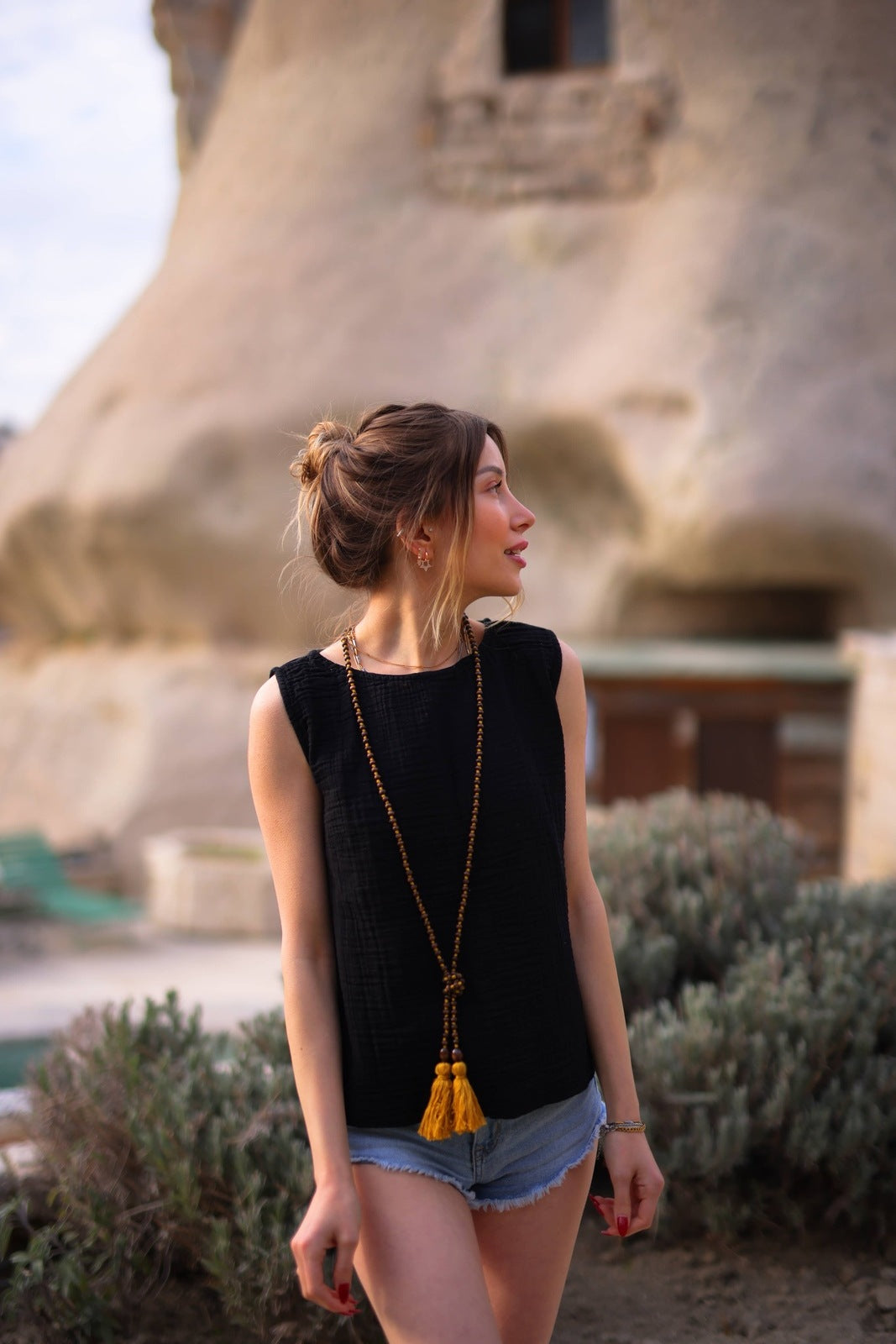 Sleeveless Crinkle Blouse Top Tops Moa