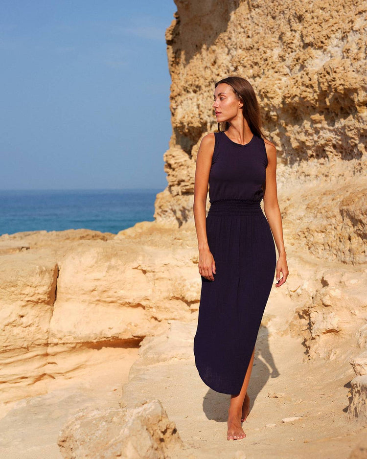 755 TAMARÍ Tank dress in soft organic cotton muslin & jersey CECILIA SÖRENSEN
