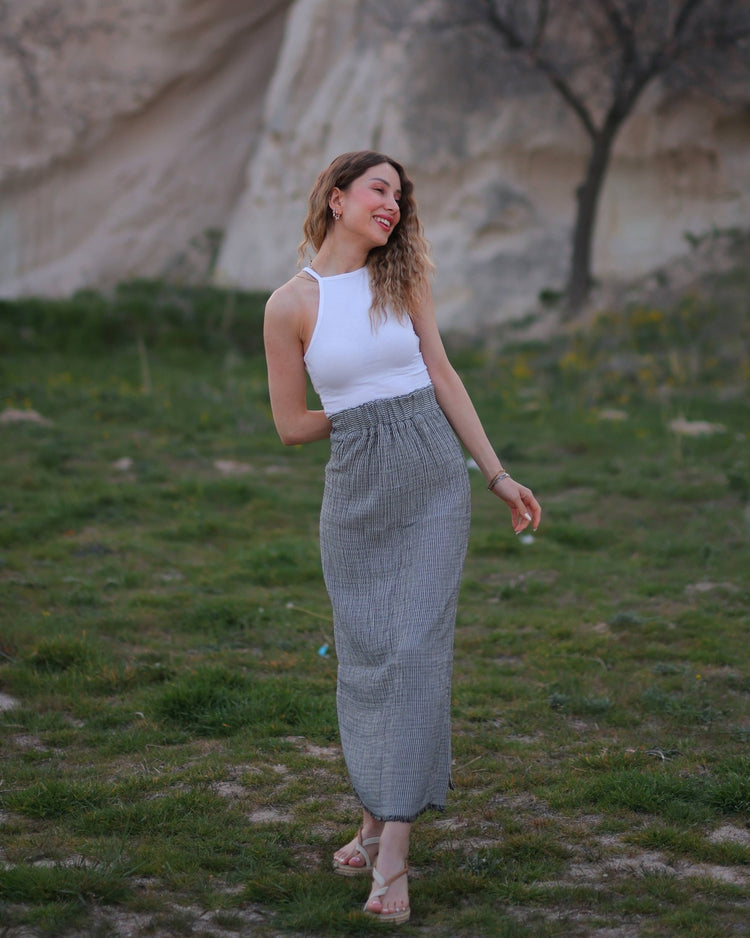 Striped Maxi Skirt Dress Moa