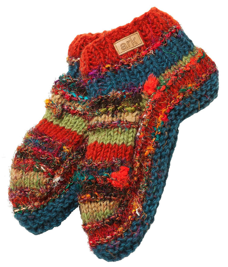 Swool Stripe Booties Slippers Ark Imports Rust/Teal