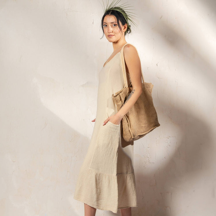 Double Gauze Strap Dress Moa