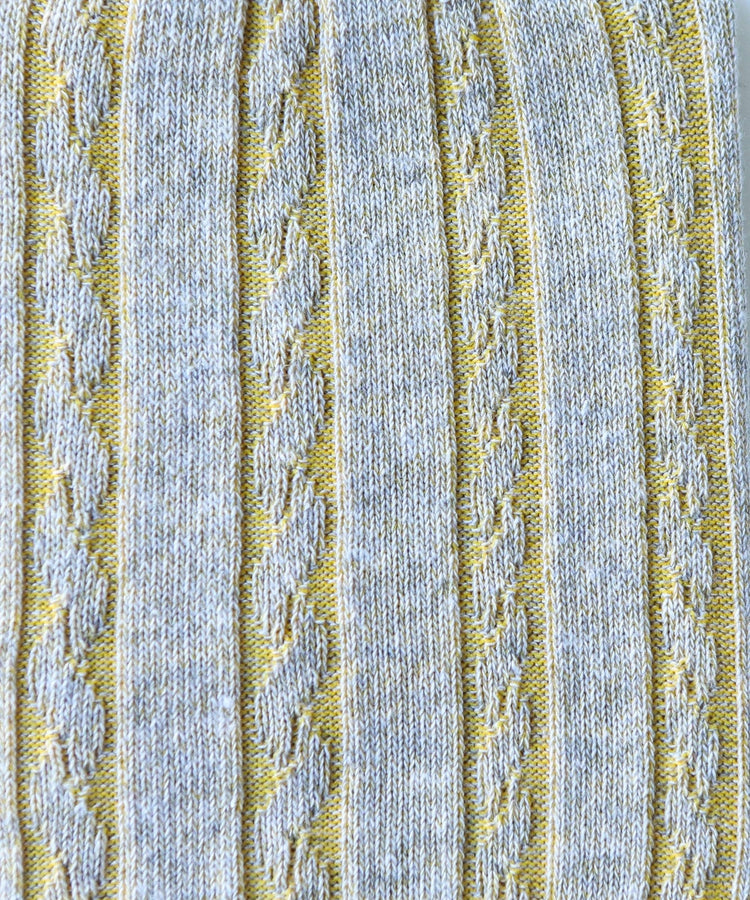 Fall 25 | Cable Cotton Dress Socks OKAYOK S/M Golden Grey