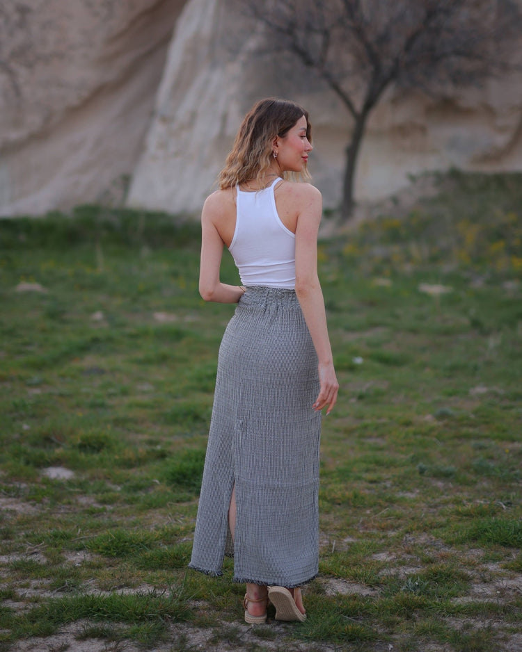 Striped Maxi Skirt Dress Moa