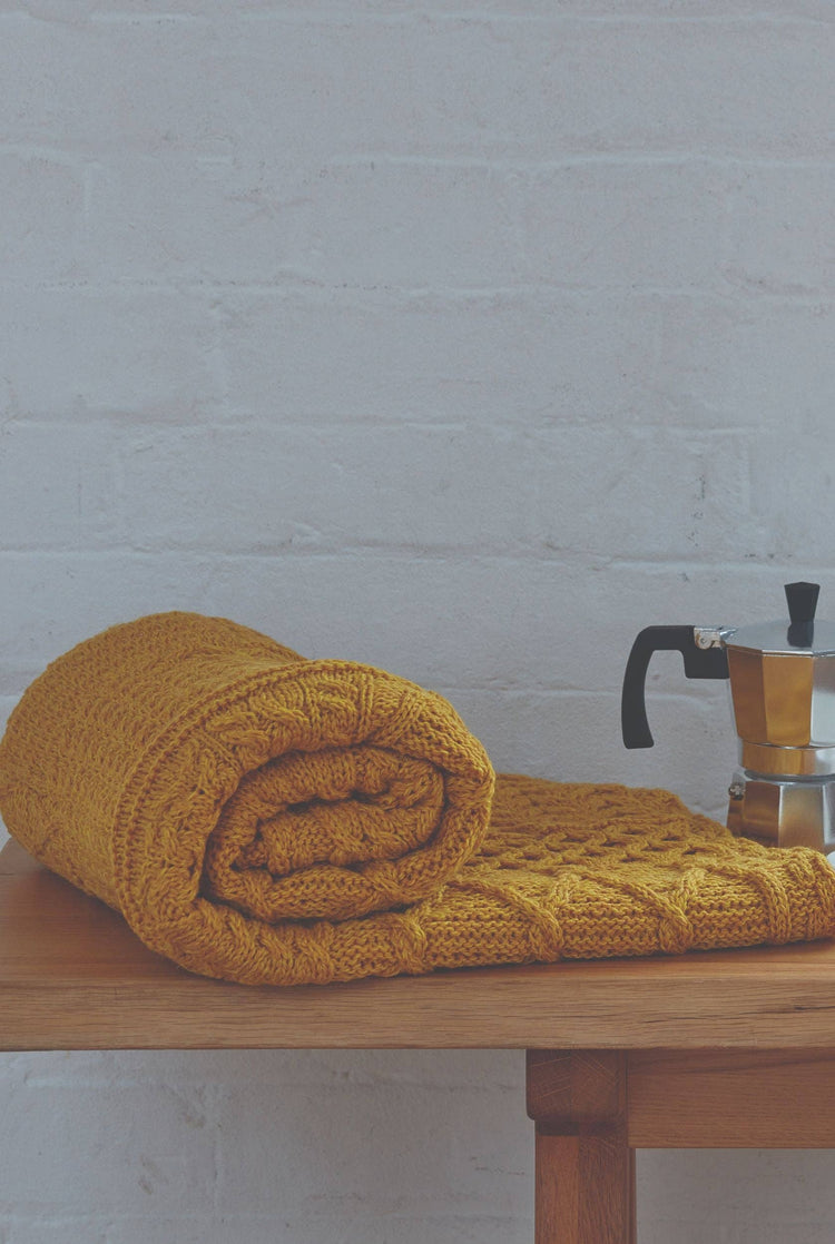 Keel Aran Patchwork Blanket - Sunflower Blankets Aran Woollen Mills