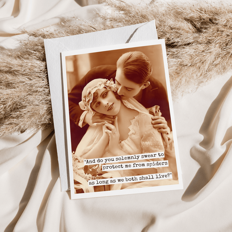 Wedding Card. Protect Me From Spiders... Greeting Cards Raven&