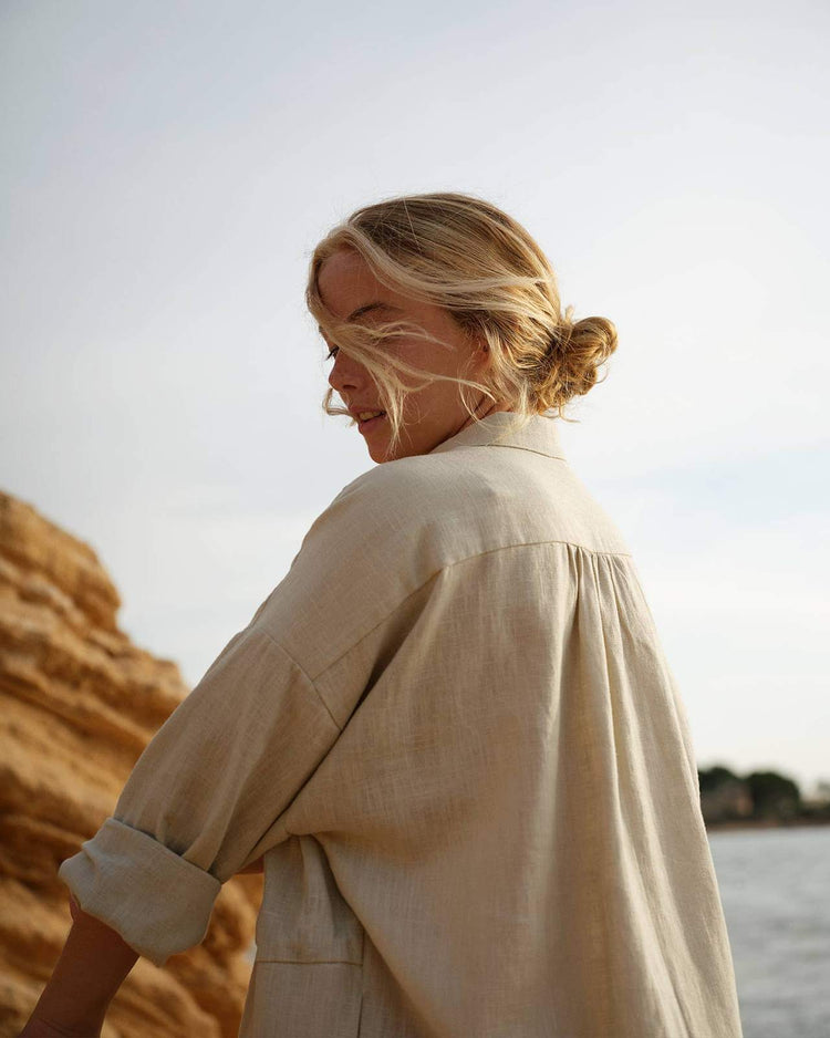 706 TRÉVOL Shirt dress in Organic Canvas Linen CECILIA SÖRENSEN