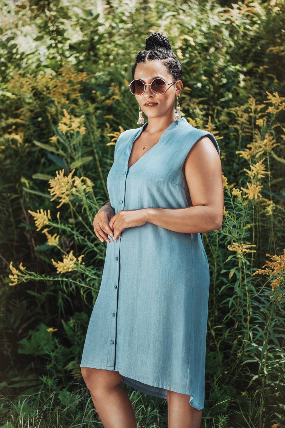 Isla Shirt-Dress (other colours) Dresses Meemoza XS Tencel denim