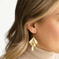 White Birch Brushed Brass Leaf Earrings Earrings White Birch Jewelry   