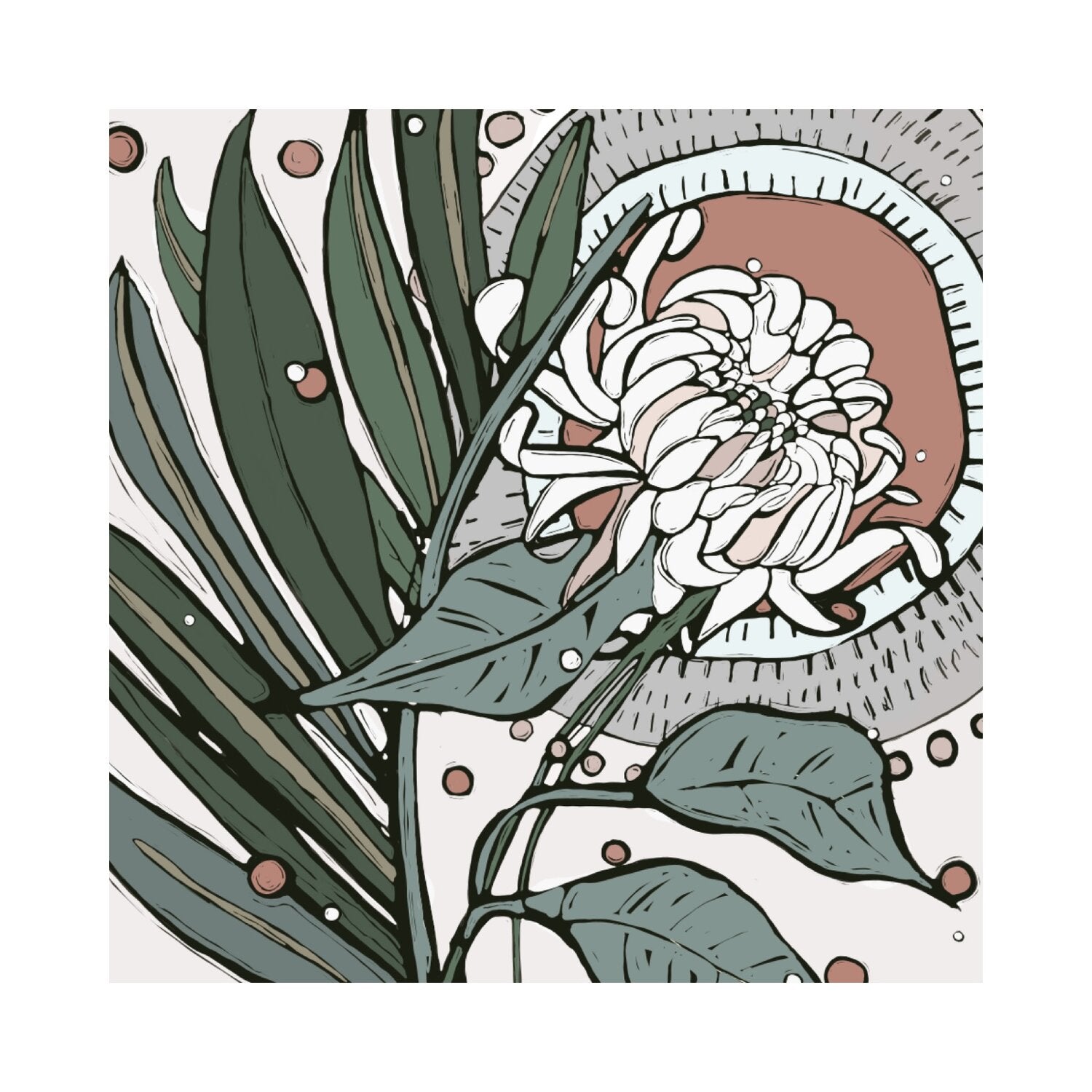 Newfolk & Cabin Art Prints Art Prints Newfolk & Cabin Chrysanthemum Square Print