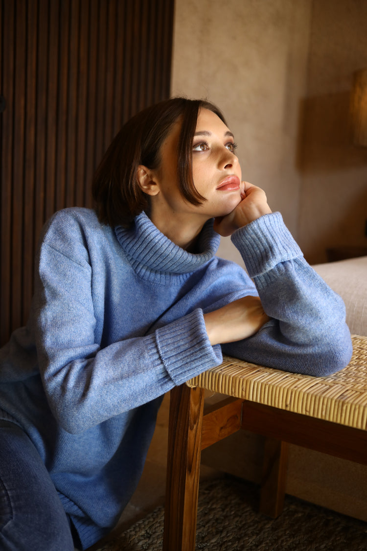 Recycled Yarn Sweaters Sweaters Echo Verde Blue