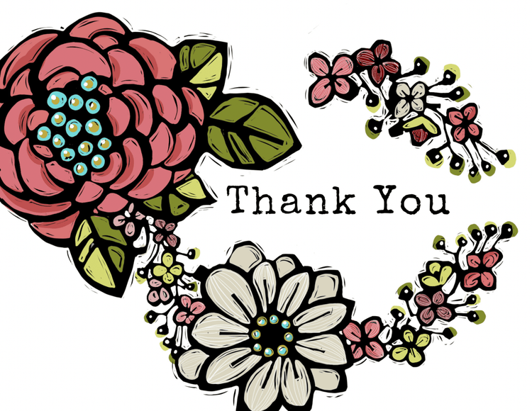 Newfolk & Cabin - Thank You Cards Greeting Cards Newfolk & Cabin Floral