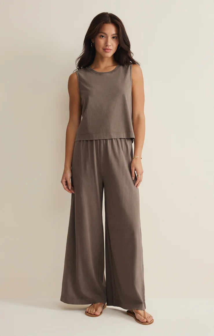 Z Supply Sloane Jersey Muscle Tank Taupe Tanks Z Supply