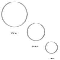 Sarah Mulder Endless Hoops Jewelry Sarah Mulder Rhodium 12mm