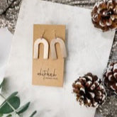 White Birch Copper Rose Gold Leather Arch Earrings Earrings White Birch Jewelry