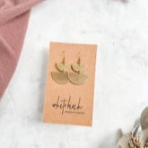 White Birch Brass Double Half Moon Statement Earrings Earrings White Birch Jewelry