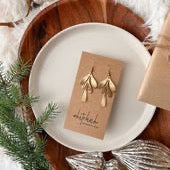 White Birch Brushed Brass Leaf Earrings Earrings White Birch Jewelry