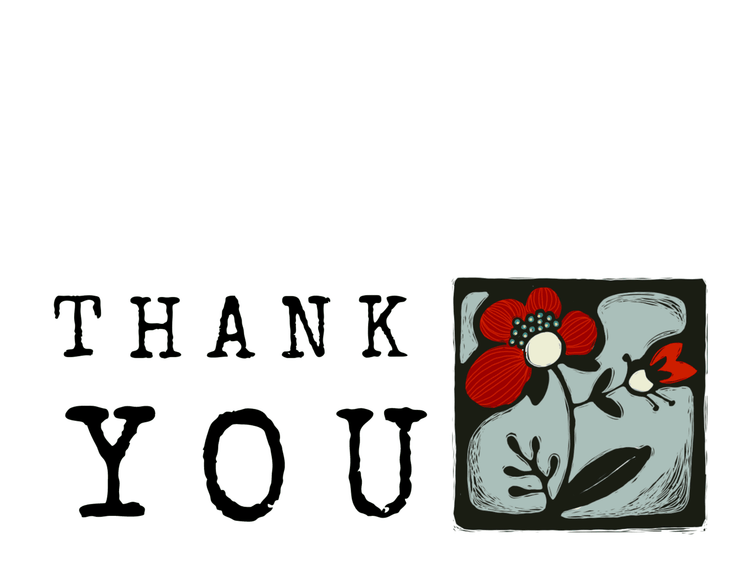 Newfolk & Cabin - Thank You Cards Greeting Cards Newfolk & Cabin Red Flower