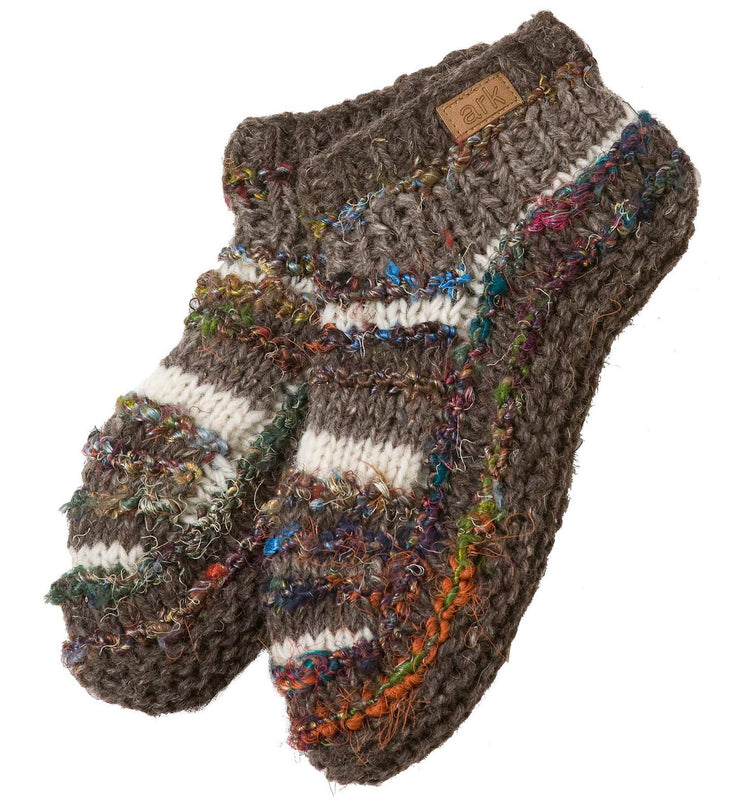 Swool Stripe Booties Slippers Ark Imports Natural/White