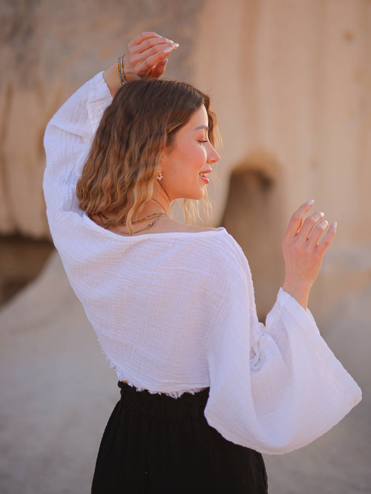 Black Off Shoulder Crop Top Blouse Moa