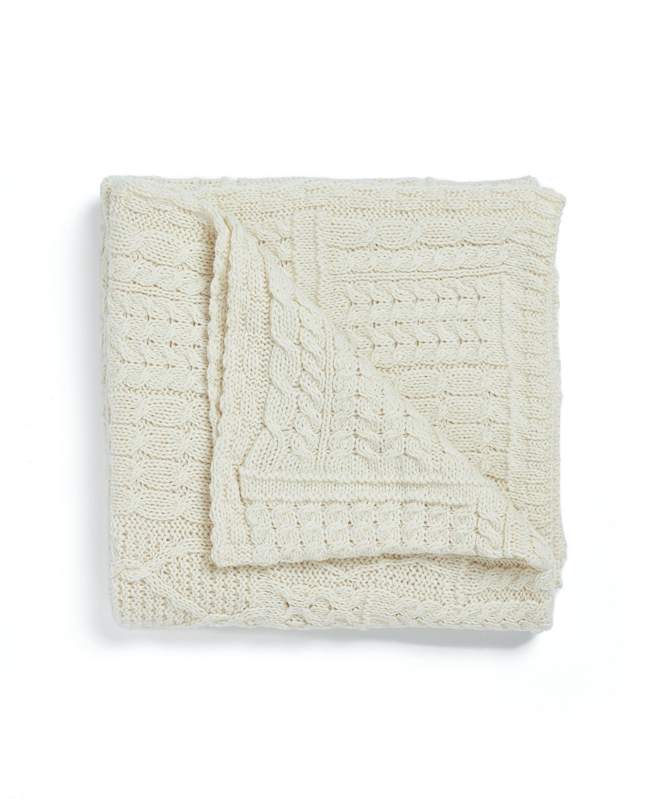 Keel Aran Patchwork Blanket -  Cream Blankets Aran Woollen Mills