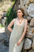 Double Gauze Scoop Neck Midi Dress Dresses Moa Green