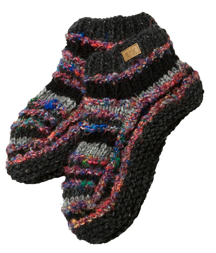 Swool Stripe Booties Slippers Ark Imports Black/Grey
