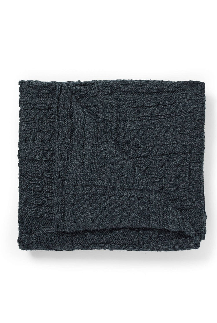 Keel Aran Patchwork Merino Blanket - Grey Blankets Aran Woollen Mills