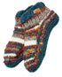 Swool Stripe Booties Slippers Ark Imports Teal/White
