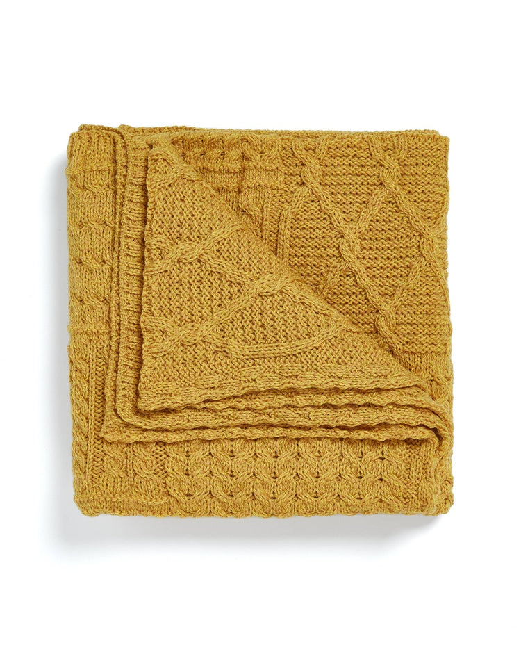 Keel Aran Patchwork Blanket - Sunflower Blankets Aran Woollen Mills