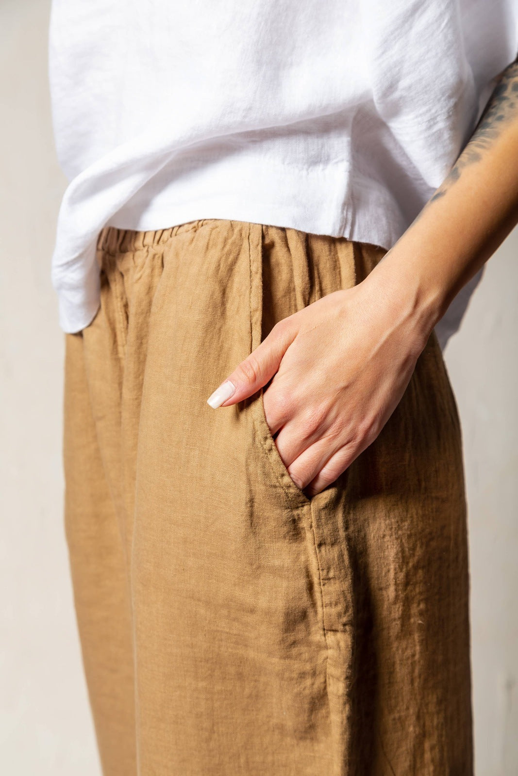High Waisted Linen Pants Pants Moa