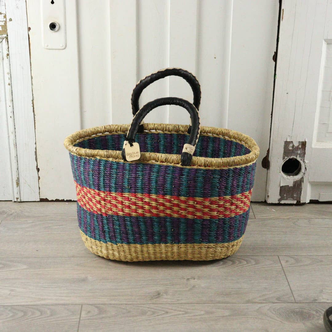 Oval Basket with Two Handles Medium - Traditional Palette Baskets Big Blue Moma   