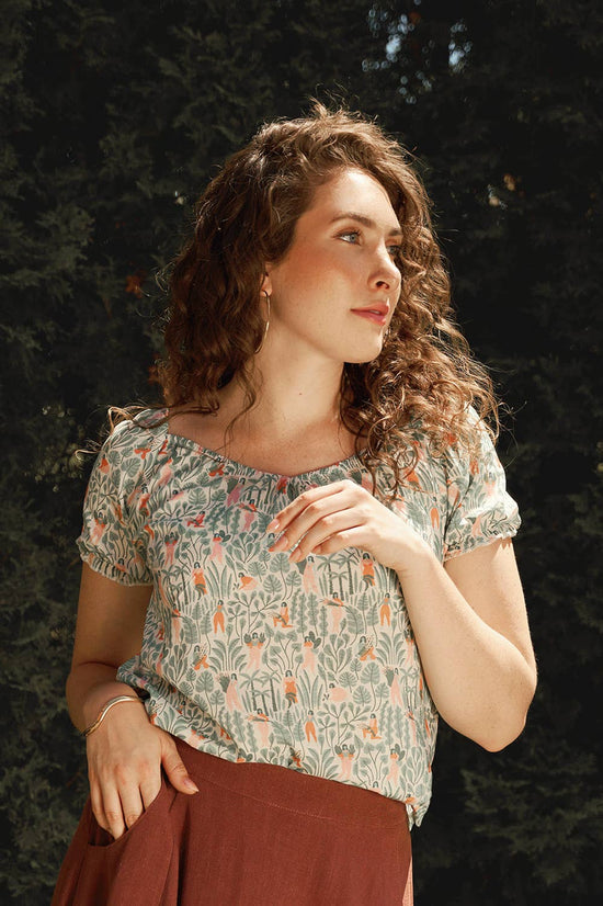 Penelope Blouse (other colours) - Ethically Sourced Tops Meemoza L Botanical Babes print