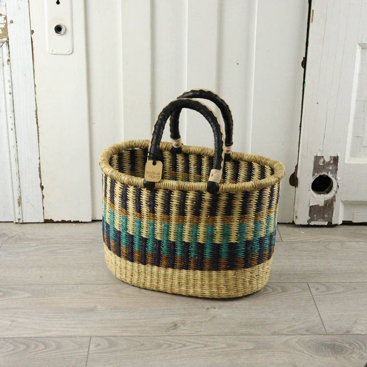 Oval Basket with Two Handles Medium - Traditional Palette Baskets Big Blue Moma   