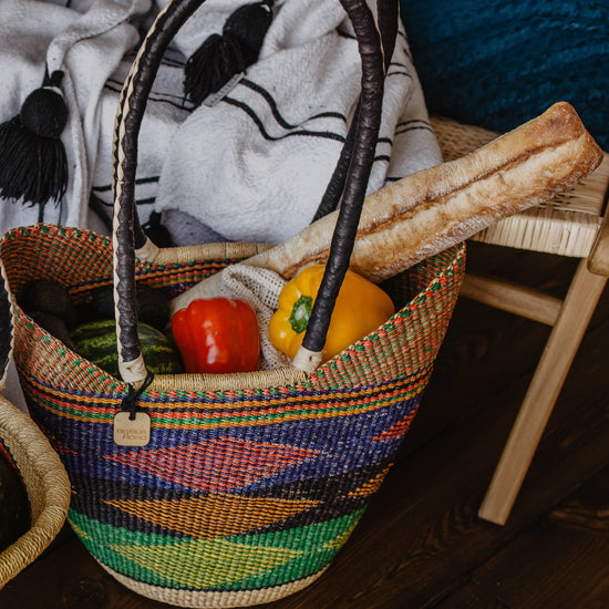 Shoulder Shopper - Traditional Palette Baskets Big Blue Moma   