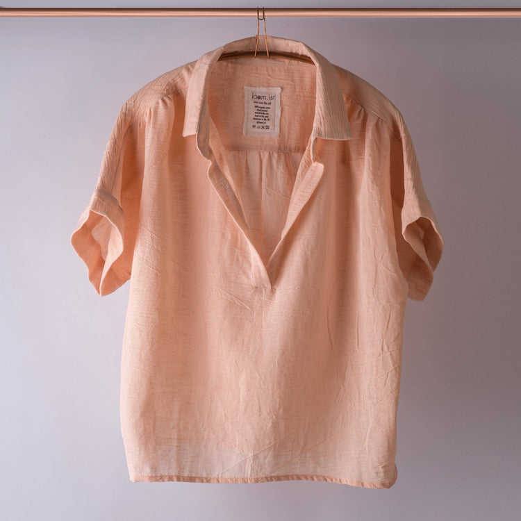 Loomist Sile Collared Top Tops loom.ist Blush