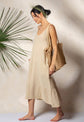 Loomist Double Gauze Black Strap Midi Dress Dresses Moa