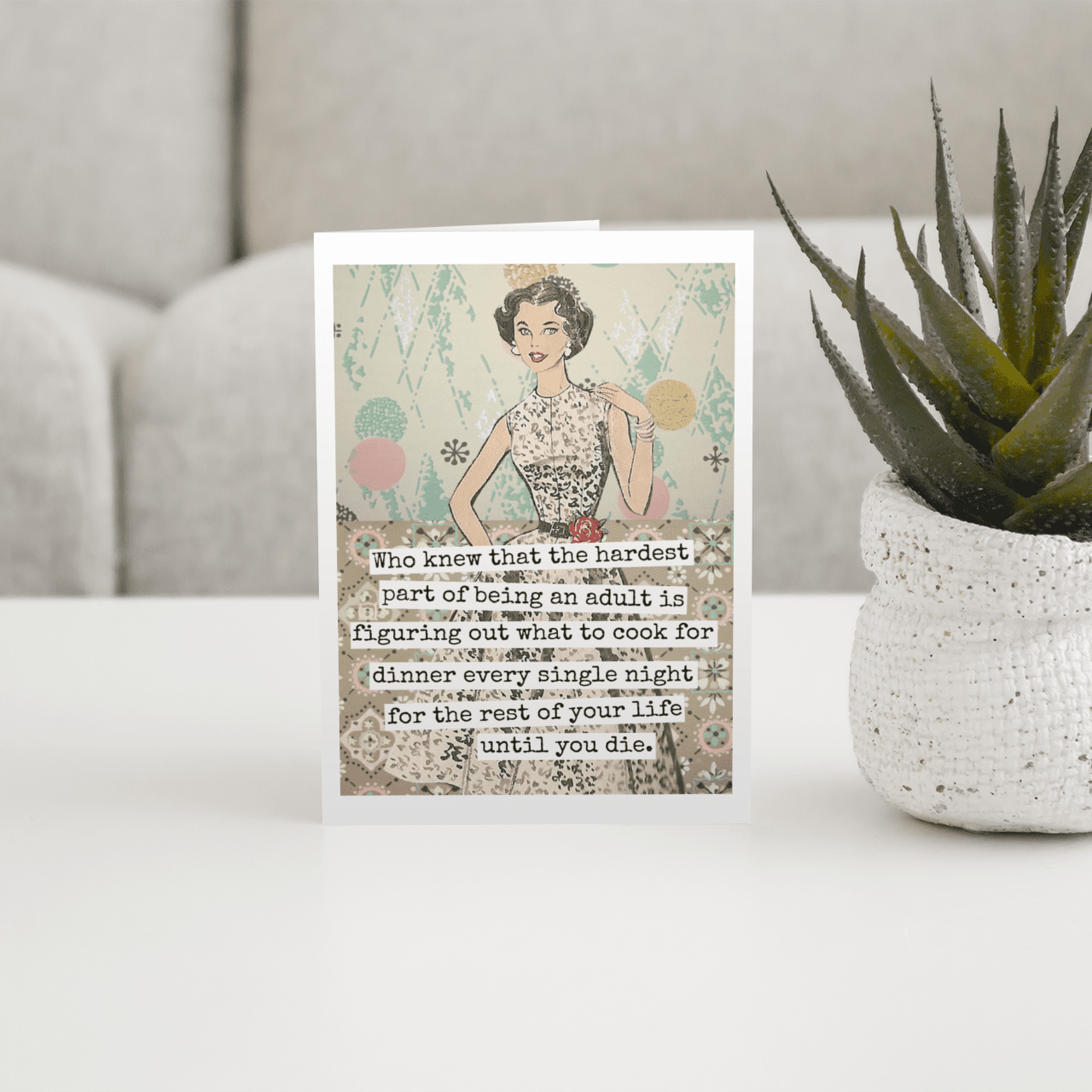 Card. Who Knew That The Hardest... Mom. Mum. Mother. Funny. Raven&