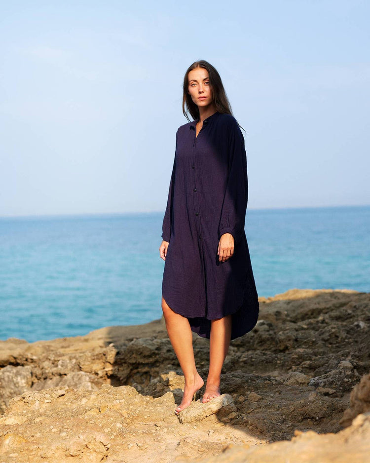 702 COTONER Relaxed shirt dress in organic cotton muslin CECILIA SÖRENSEN