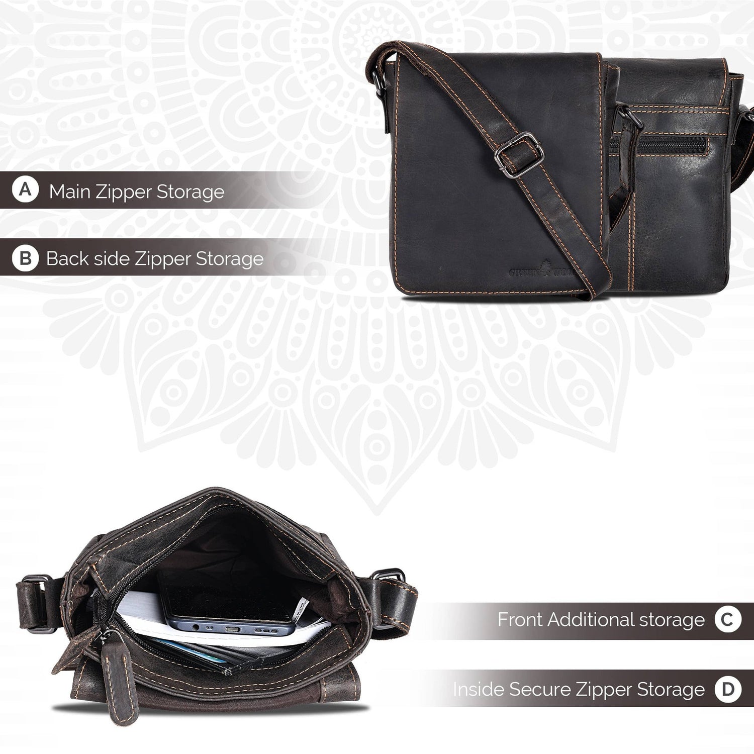 Leather Shoulder Bag Luna Handbags, Wallets & Cases Greenwood Leather