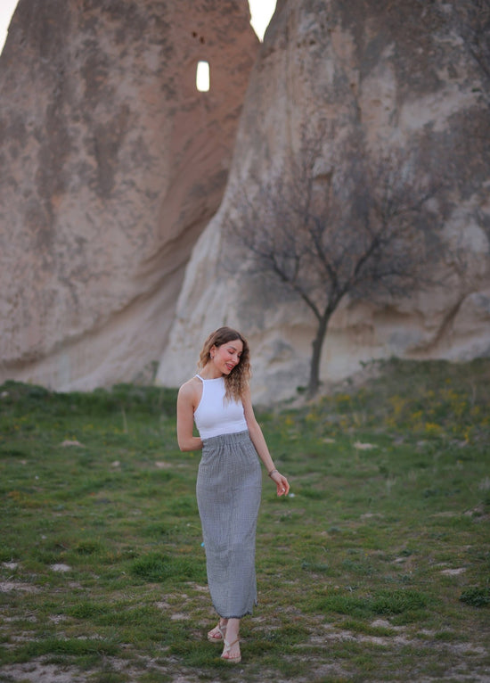 Striped Maxi Skirt Dress Moa   