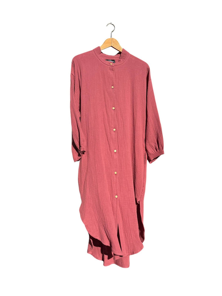 702 COTONER Relaxed shirt dress in organic cotton muslin