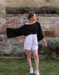 Black Off Shoulder Crop Top Blouse Moa