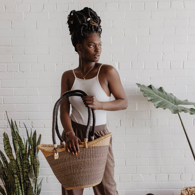 Shoulder Shopper - Natural Palette Baskets Big Blue Moma   