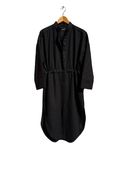 706 TRÉVOL Shirt dress/ Kaftan in Blue Organic Canvas Linen CECILIA SÖRENSEN Black