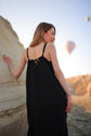 Loomist Double Gauze Black Strap Midi Dress Dresses Moa
