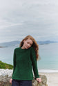 Brackloon Tweed Roll Neck Ladies Sweater - Bright Green Aran Woollen Mills